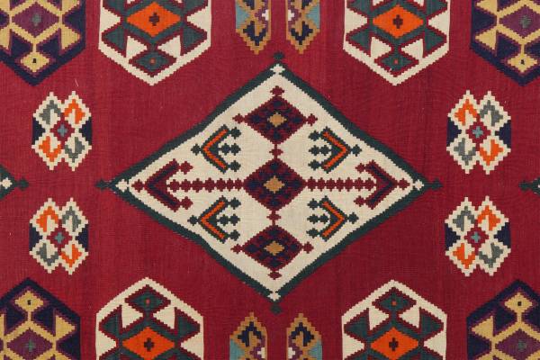Tappeto pelo corto Kelim Gashgai 2014286 Lana vergine - Multicolore