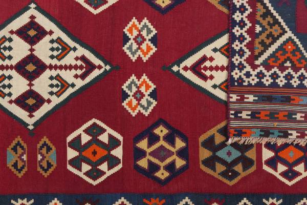 Tappeto pelo corto Kelim Gashgai 2014286 Lana vergine - Multicolore