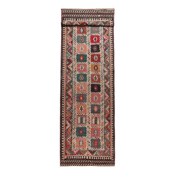 Kurzflorteppich Kelim Gashgai 2180184 Schurwolle - Blau