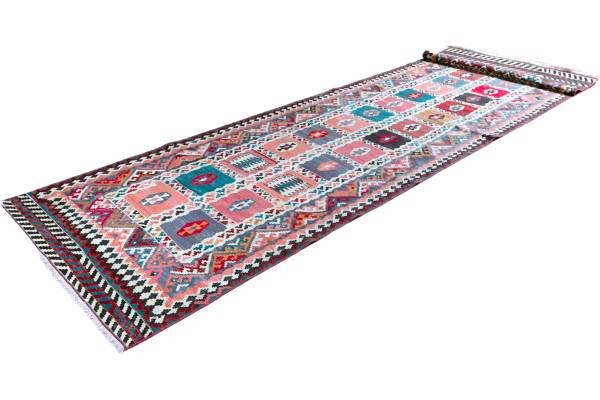 Kurzflorteppich Kelim Gashgai 2180184 Schurwolle - Blau