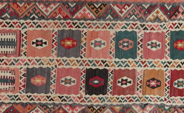 Kurzflorteppich Kelim Gashgai 2180184 Schurwolle - Blau
