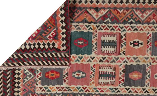 Kurzflorteppich Kelim Gashgai 2180184 Schurwolle - Blau