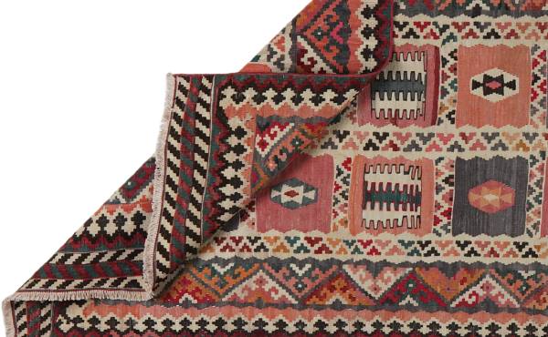 Kurzflorteppich Kelim Gashgai 2180184 Schurwolle - Blau