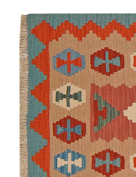 Tappeto pelo corto Kelim Gashgai 2151032 Lana vergine - Multicolore