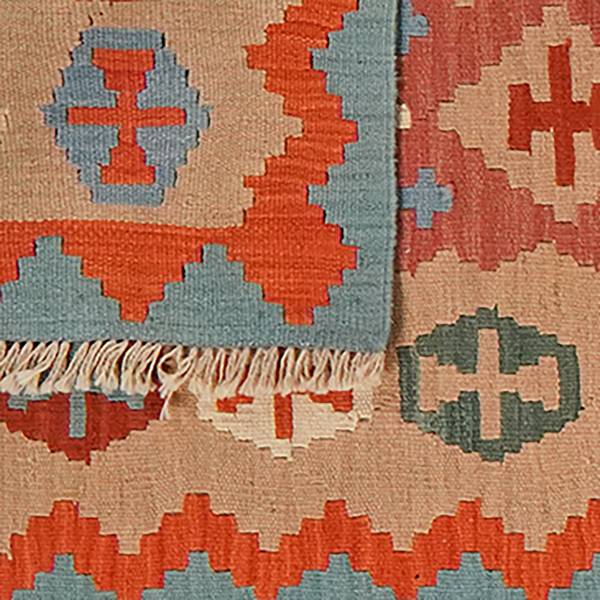 Tappeto pelo corto Kelim Gashgai 2151032 Lana vergine - Multicolore