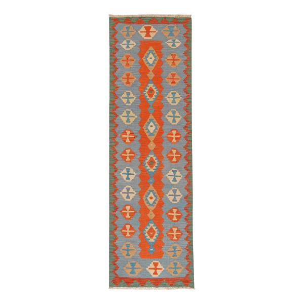 Tapis poils courts Kelim Gashgai 2136469 Laine vierge - Rouge / Beige