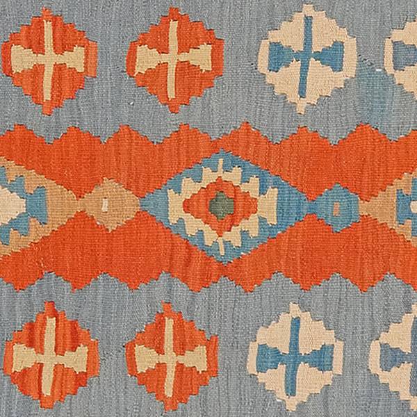 Tapis poils courts Kelim Gashgai 2136469 Laine vierge - Rouge / Beige