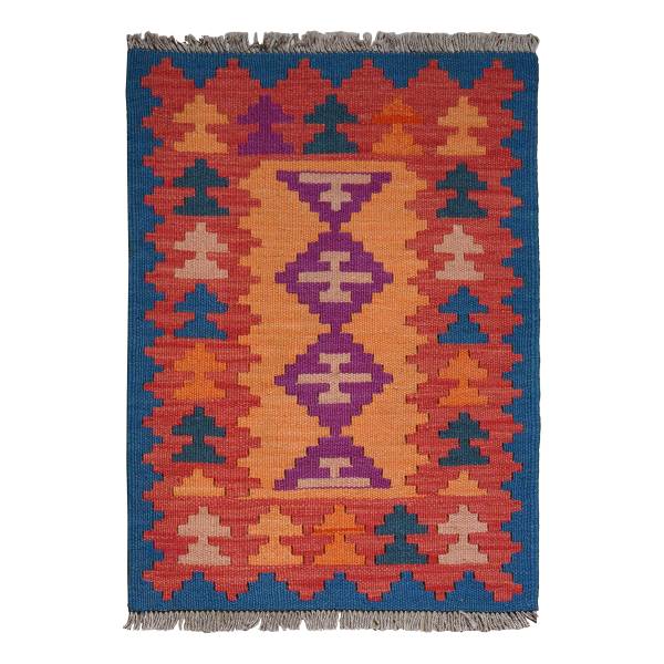 Laagp. vloerkleed Kelim Gashgai 2177470 scheerwol - rood/geel