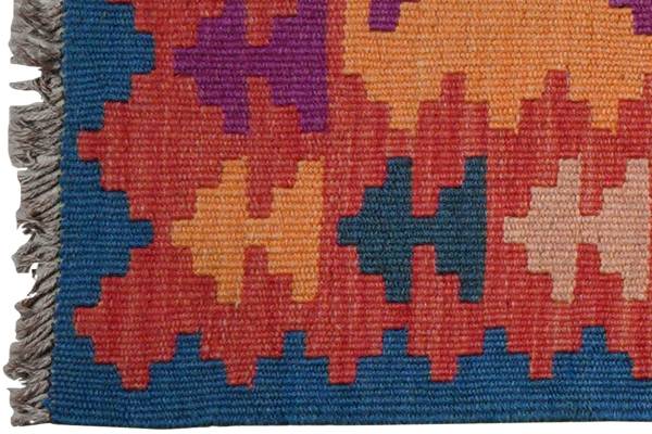 Laagp. vloerkleed Kelim Gashgai 2177470 scheerwol - rood/geel