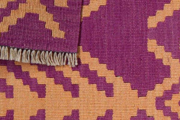 Tapis Ghashgai Kelim Tissé Main En Laine Naturelle - 234 X 167 Cm - Motif Oriental Multicolore