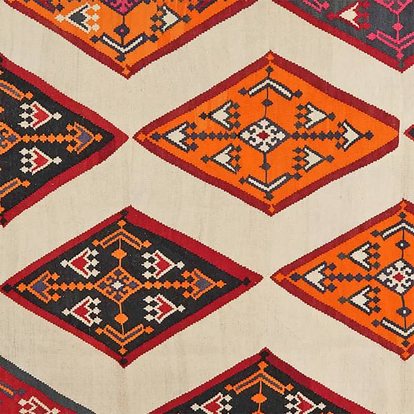 Kurzflorteppich Kelim Gashgai 2148679 Schurwolle - Rot / Beige