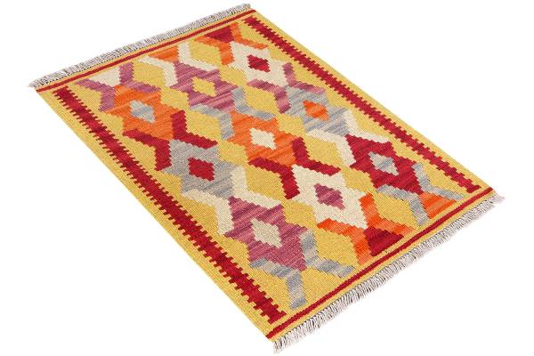 Kurzflorteppich Kelim Gashgai 2178558 Schurwolle - Blau / Beige