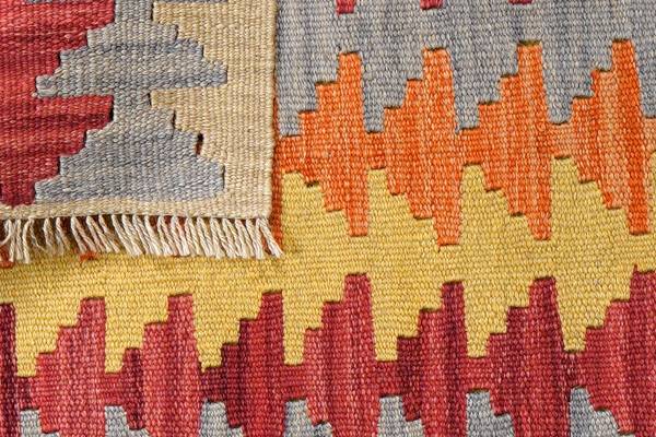 Kurzflorteppich Kelim Gashgai 2178559 Schurwolle - Blau / Beige