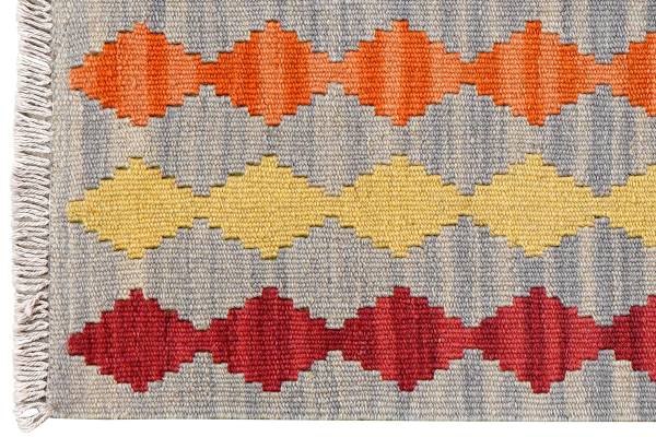Tappeto pelo corto Kelim Gashgai 2178563 Lana vergine - Rosso / Beige