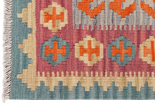 Tapis poils courts Kelim Gashgai 2178565 Laine vierge - Rouge