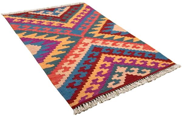 Kurzflorteppich Kelim Gashgai 2177824 Schurwolle - Rot / Beige