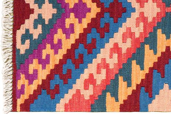 Kurzflorteppich Kelim Gashgai 2177824 Schurwolle - Rot / Beige