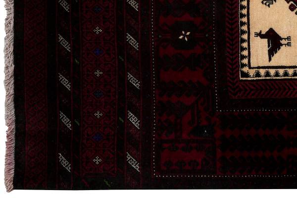 Tappeto a pelo corto Belutch 2180188 Lana vergine - Blu / Rosso