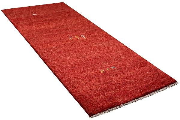 Hochflorteppich Gabbeh 2180035 Schurwolle - Beige / Rot
