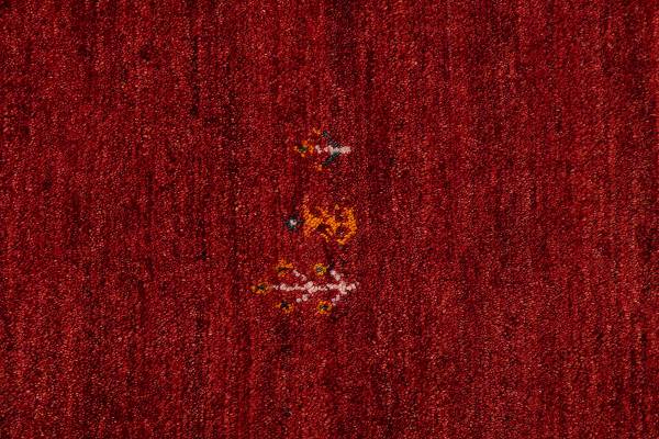 Hochflorteppich Gabbeh 2180035 Schurwolle - Beige / Rot