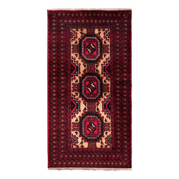 Kurzflorteppich Belutch 2179308 Schurwolle - Beige / Rot