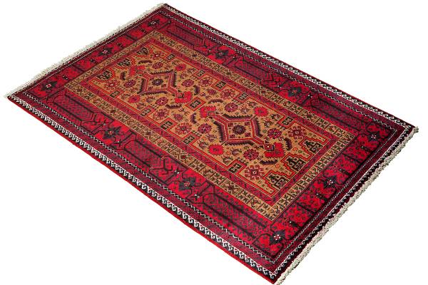 Kurzflorteppich Belutch 2179351 Schurwolle - Blau / Rot