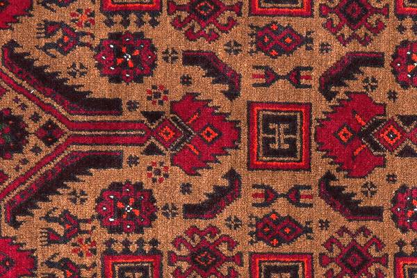 Kurzflorteppich Belutch 2179351 Schurwolle - Blau / Rot