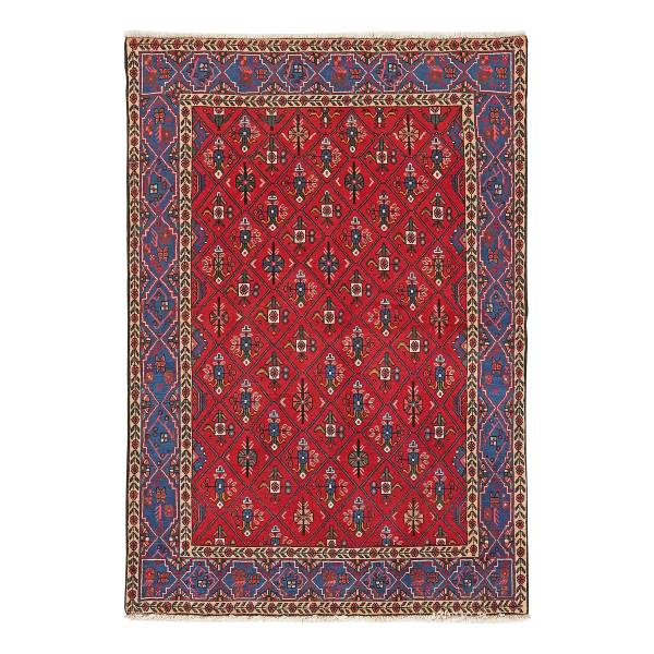 Kurzflorteppich Abadeh 1427635 Schurwolle - Rot / Blau