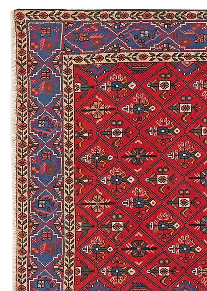 Kurzflorteppich Abadeh 1427635 Schurwolle - Rot / Blau