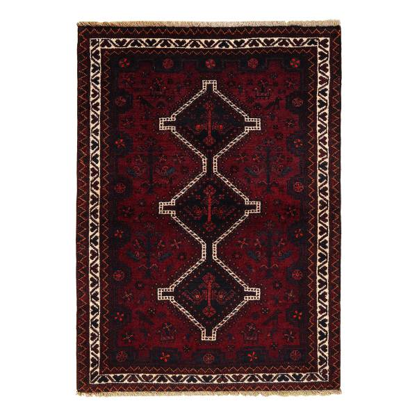 Tappeto a pelo corto Gashgai 2160416 Lana vergine - Rosso / Beige