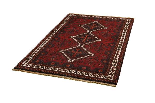 Tappeto a pelo corto Gashgai 2160416 Lana vergine - Rosso / Beige