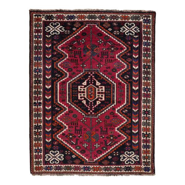 Kurzflorteppich Gashgai 2160878 Schurwolle - Rot / Beige
