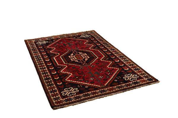 Kurzflorteppich Gashgai 2160878 Schurwolle - Rot / Beige