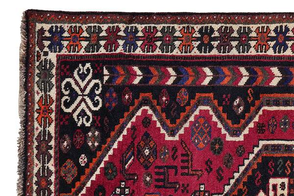 Kurzflorteppich Gashgai 2160878 Schurwolle - Rot / Beige