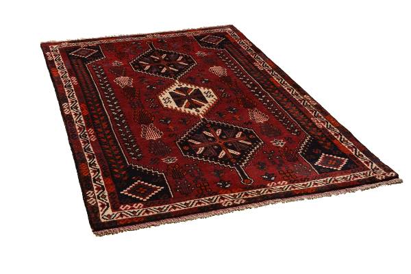 Kurzflorteppich Gashgai 2161343 Schurwolle - Rot / Beige
