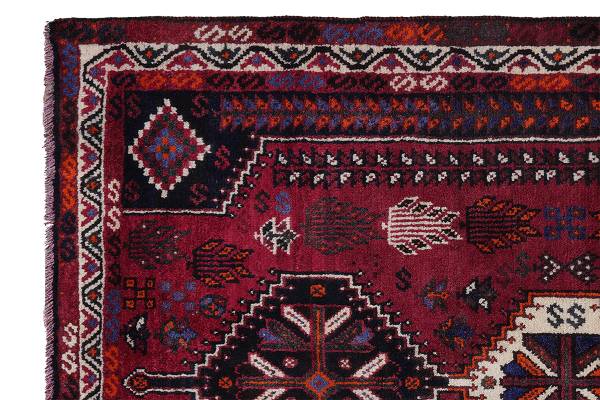 Kurzflorteppich Gashgai 2161343 Schurwolle - Rot / Beige