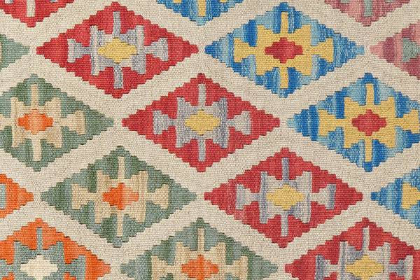 Kurzflorteppich Kelim Gashgai 2178905 Schurwolle - Blau / Grün