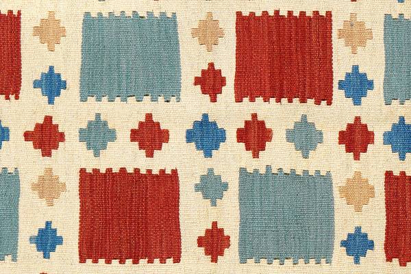 Kurzflorteppich Kelim Gashgai 2178529 Schurwolle - Beige / Rot