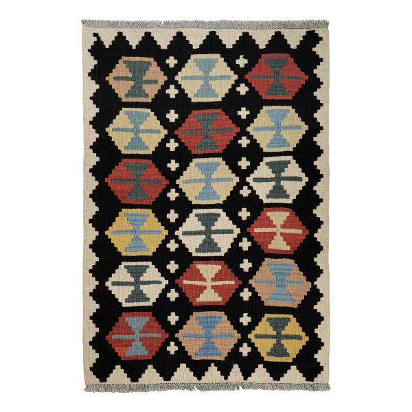 Kurzflorteppich Kelim Gashgai 2178611 Schurwolle - Mehrfarbig