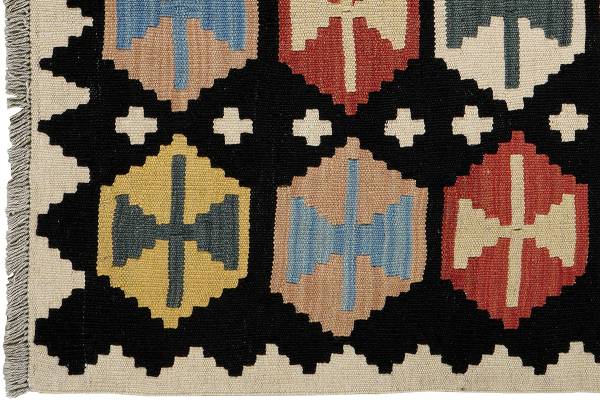 Kurzflorteppich Kelim Gashgai 2178611 Schurwolle - Mehrfarbig