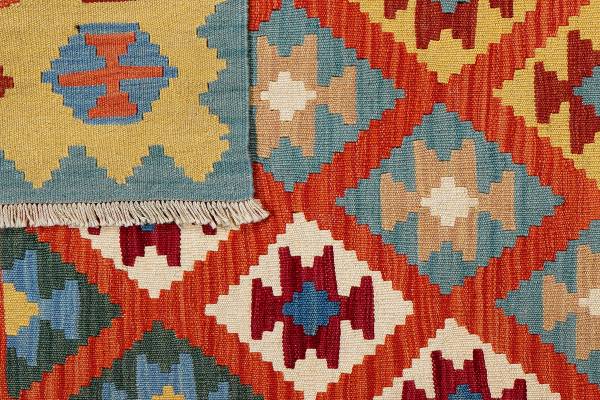 Kurzflorteppich Kelim Gashgai 2178524 Schurwolle - Rot / Gelb