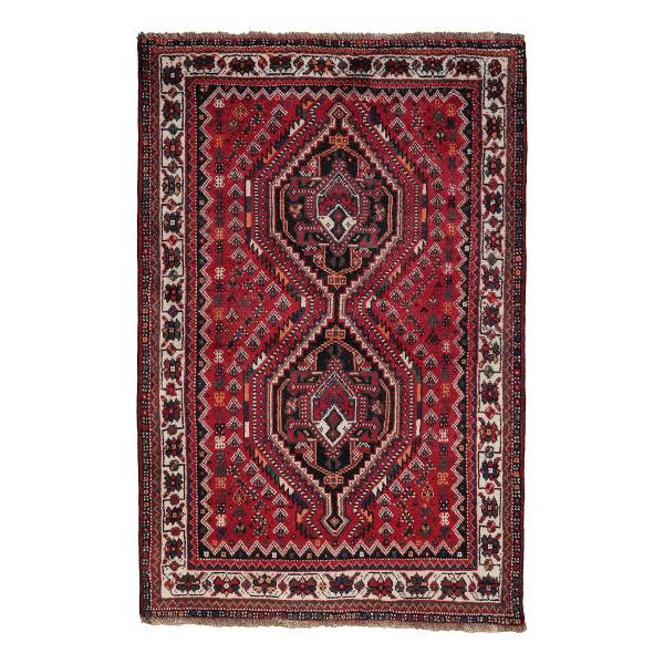 Tappeto a pelo corto Shiraz 2160415 Lana vergine - Rosso / Beige