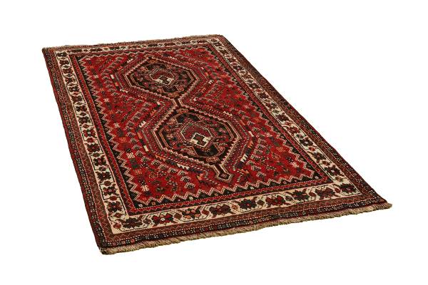 Tappeto a pelo corto Shiraz 2160415 Lana vergine - Rosso / Beige