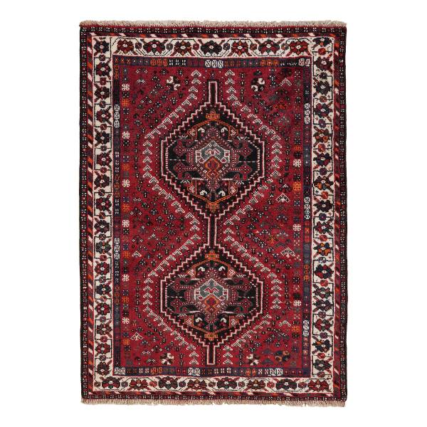 Kurzflorteppich Shiraz 2160846 Schurwolle - Rot / Beige