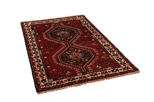 Kurzflorteppich Shiraz 2160846 Schurwolle - Rot / Beige