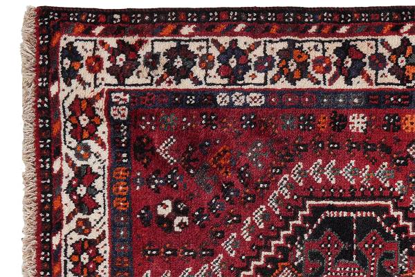 Kurzflorteppich Shiraz 2160846 Schurwolle - Rot / Beige