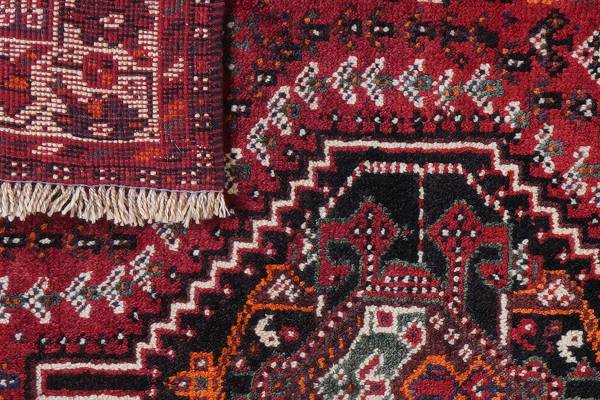 Kurzflorteppich Shiraz 2160846 Schurwolle - Rot / Beige