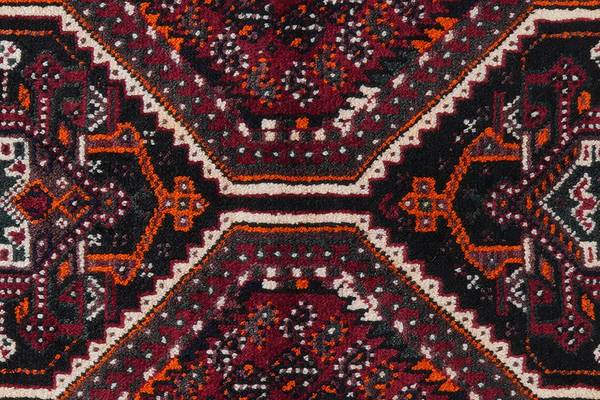 Laagpolig vloerkleed Shiraz 2160862 scheerwol - rood/beige