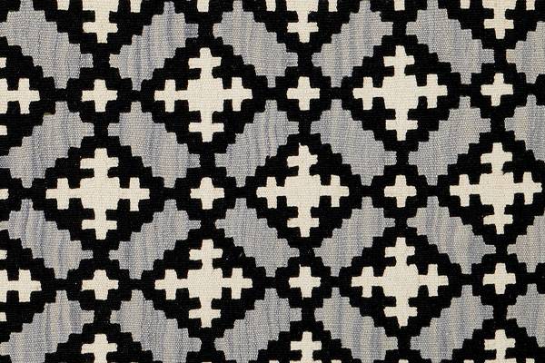 Tappeto pelo corto Kelim Gashgai 2178407 Lana vergine - Nero / Beige