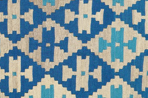 Tapis poils courts Kelim Gashgai 2178408 Laine vierge - bleu / bleu